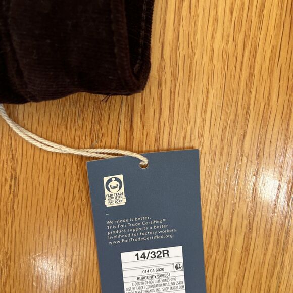 Universal Threads NWT Preppy High Rise Skinny Button Fly Burgundy Corduroy Pants - Picture 3 of 8